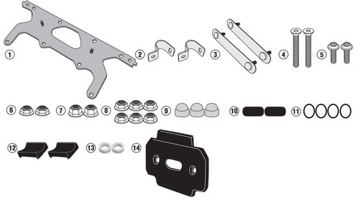 Kit especifico para el montaje del s250 motos varias benelli/tri/kaw.800/1000.17>20