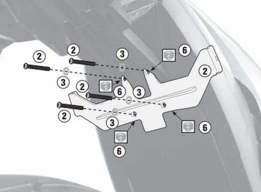 GSX S1000F / GSX S1000 (15 > 20) Herrajes alforjas para el montaje del TST3110