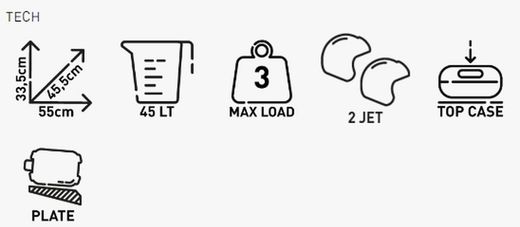 Maleta Kappa K45N negro/Gris 45 litros