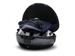 Maleta shad sh48 dark grey + respaldo + tapa carbono
