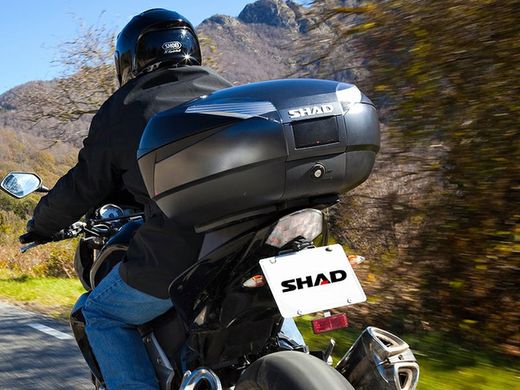Maleta shad sh48 dark grey + respaldo + tapa carbono