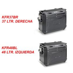 Juego de Maletas Laterales Kappa K-Force 48L + 37L | Aluminio Negro