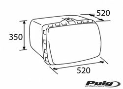 Maxi box puig con tirador fijación tornillos 90ltr.