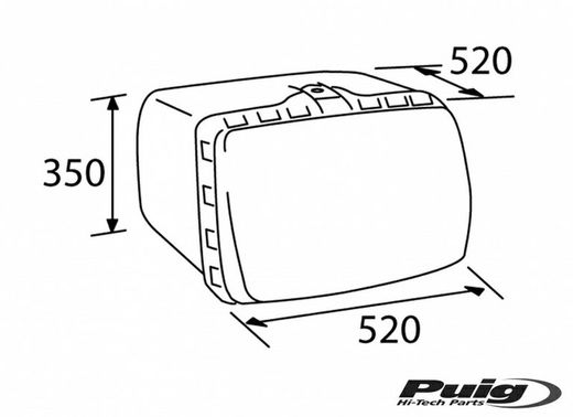 Maxi box puig con tirador fijación tornillos 90ltr.