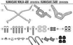Adaptador parrilla kawasaki Z 400 (19>22) y Ninja 400 (18>22)