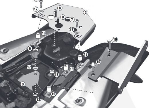 Soporte maleta aprilia shiver 750 10>13