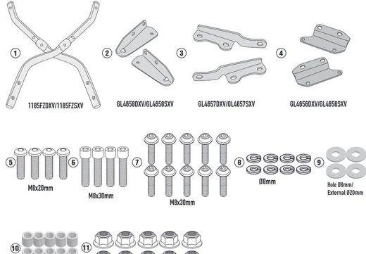 Adaptador parrilla honda cb 650 r (21>)