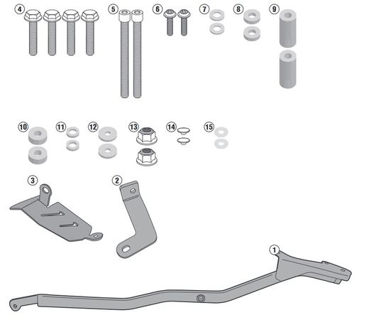 Adaptador parrilla givi yamaha mt-07 14>17