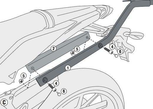 Adaptador parrilla yamaha mt-09 (17 > 20)
