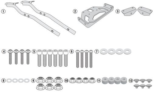 Adaptador parrilla yamaha mt-07 tracer (16 > 19) tracer 700 (20 > 21)