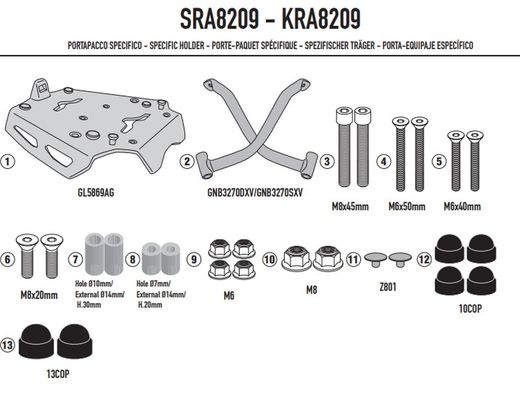 Portaequipaje completo Moto Guzzi V85 TT 2024>