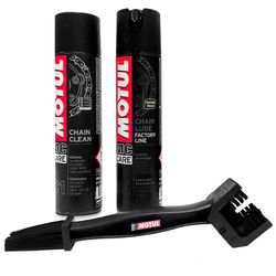Motul pack grasa cadena factory c4 + limpiador de cadena c1 + cepillo