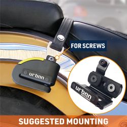 Negro Soporte Antirrobo Moto Disco UR14S/UR10 para Fijar a Tubos y Tornillos, Universal