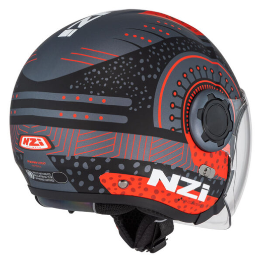 Casco Semijet NZI Ringway 2 Duo Antera Antracite & Red Matt