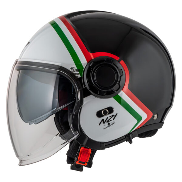 Casco Semijet NZI Ringway 2 Duo Skyline Black & White Italy 2XL
