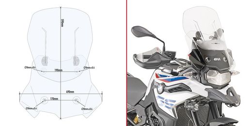Parabrisas completo Givi AIRFOLW  BMW 750 GS (18>) (21>)