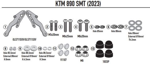 Pàrabrisas completo KTM 890 SMT 23> Ahumado