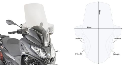 Parabrisas givi sin herrajes mp3 300 hpe 19>