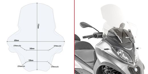Parabrisas piaggio mp3 350/500 sport/business.18>20