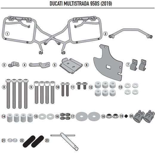 Portamaletas lateral Cam-Side. Ducati Multistrada Enduro 1260 (19 > 21) y 950 S (19 > 21)