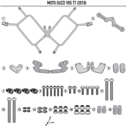 Portamaletas lateral Cam-Side Moto Guzzi V85 TT (19 > 23)