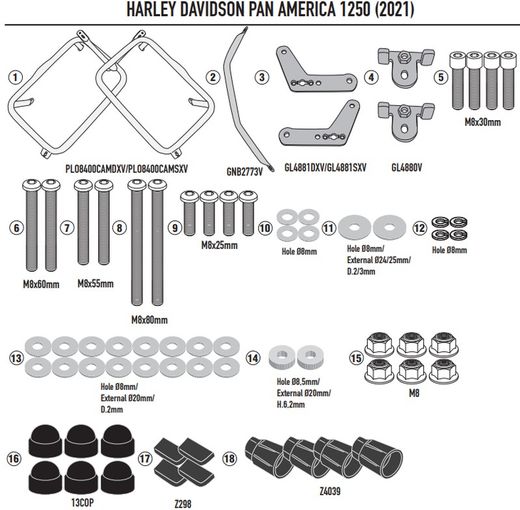 Portamaletas lateral Cam-Side H.D.Pan America 1250 (21 > 23)