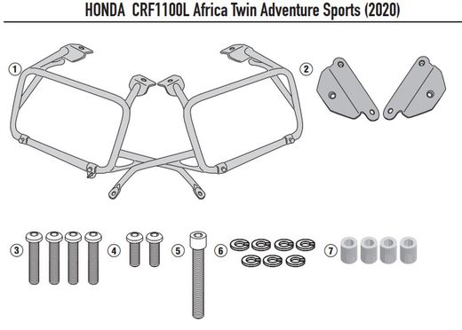 Portamaletas lateral Cam-Side. H. CRF1100L Africa Twin Adventure Sports (20>23)(24>) y Africa Twin (20 > 23)