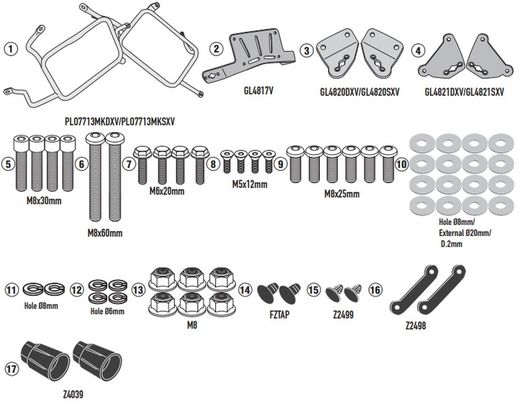 1290 Super Adventure S/R (21 > 22) Portamaletas lateral  OF_CAM