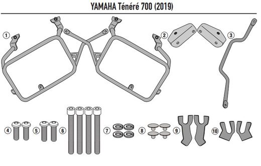 Portamaletas lateral Cam-Side. Yamaha Ténéré 700 (19>20) ,(21 > 22) y World Raid (22)
