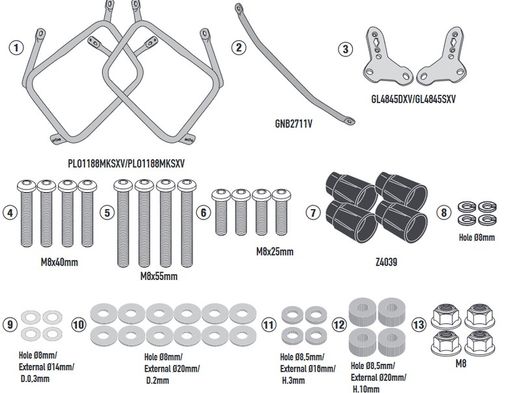 porta maletas lateral  lateral H.X- ADV 750 2021>