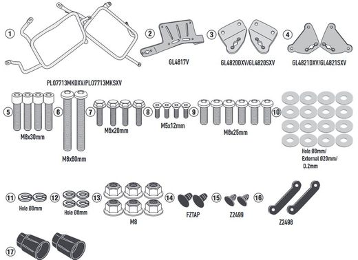 Porta maletas laterales 18mm KTM 1290 super avd.S/R 21>