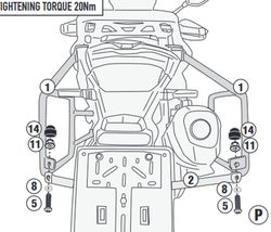 Porta-maletas lateral PL ONE-FIT V. Valico 900DSX 24> MONOKEY® diámetro 18 mm