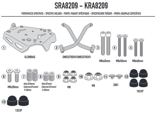 Portaequipaje completo Moto Guzzi V85 TT 2024>