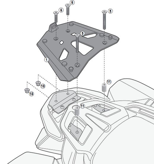 Portaequipatges bmw r1250rt 19> y r1200rt (14 > 18) givi sra5113