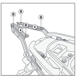 Portaequipajes trasero Sym ADX 125 24> para baules MONOLOCK®