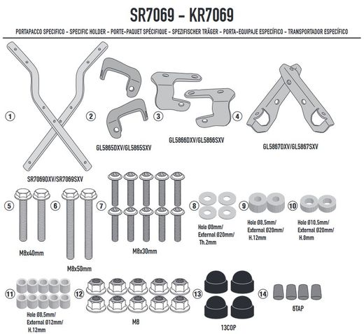 Portaequipajes trasero Sym ADX 125 24> para baules MONOLOCK®