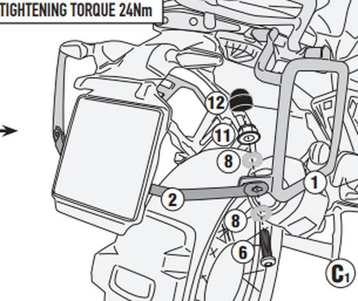 Portamaletas lateral CAM-SIDI. BMW R 1300 GS (23>)