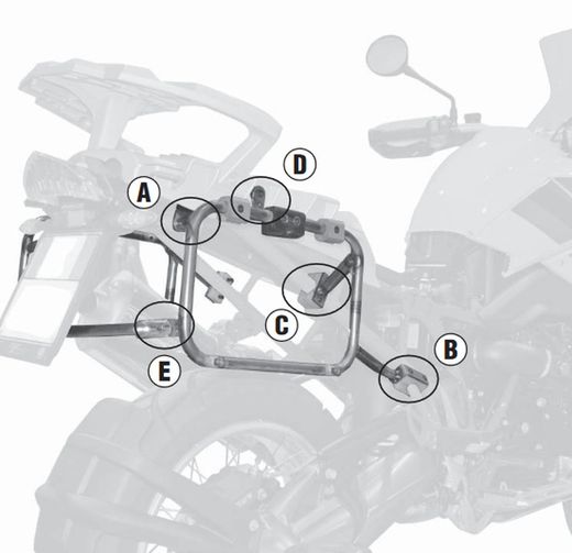 Portamaletas lateral cam-side 18  BMW R 1200 GS Adventure (06 > 13) y  BMW R 1200 GS (04 > 12)