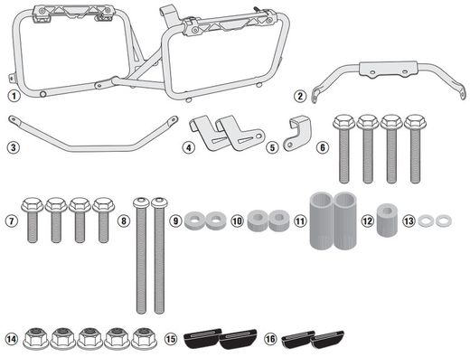 Portamaletas lateral givi pl1144cam 18mm crf1000l africa twin 16>17