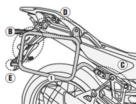 Portamaletas lateral específico KL ONE-FIT Honda Transalp 750 23>