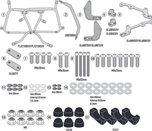 Portamaletas lateral Tracer 9 / tracer 9 gt (21>) para maletas V35, V37 MONOKEY« SIDE