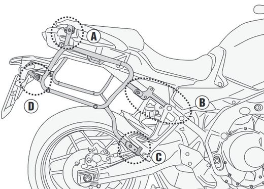 Portamaletas lateral Tracer 9 / tracer 9 gt (21>) para maletas V35, V37 MONOKEY« SIDE