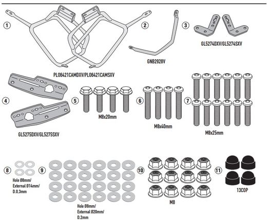 Portamaletas lateral Tiger Sport 660 (22) PL ONE-FIT maletas MONOKEY« CAM-SIDE Trekker Outback