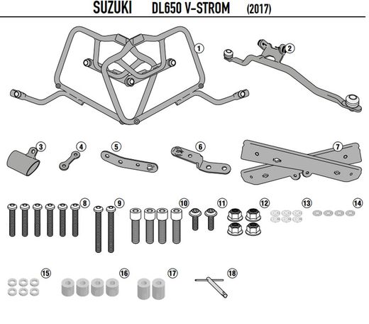 Portamaletas lateral rapida Sz. DL 650 V-Strom (17>23)