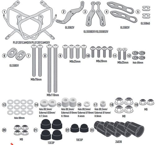 Portamaletas Lateral H. XL 750 TRANSALP 2023>  PL ONE-FIT