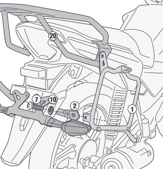 Portamaletas lateral honda.cb 125 f  2021> givi pl1184 (precisa sr1184)