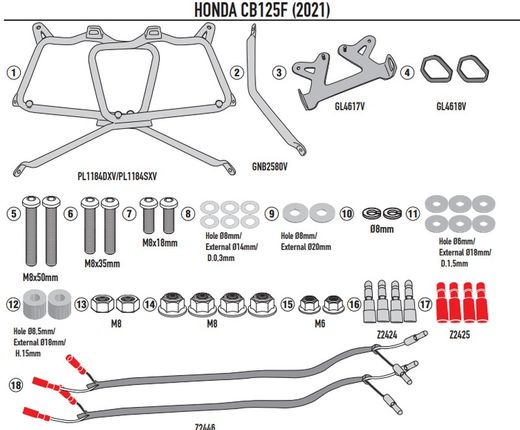 Portamaletas lateral mk Honda CB 125F (21 > 23)