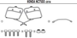 Portamaletas lateral mk Honda NC 750 S (16>20) y NC 750 X (16 > 20)