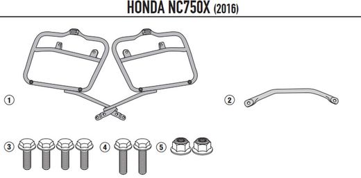 Portamaletas lateral mk Honda NC 750 S (16>20) y NC 750 X (16 > 20)