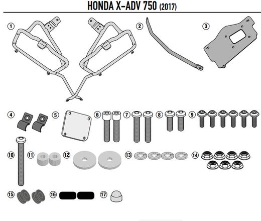 Portamaletas lateral mk Honda X-ADV 750 (17 > 20)*